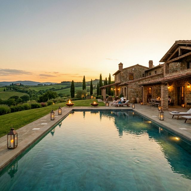 Avon Retreat pool at sunset