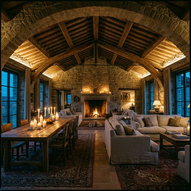 Atmospheric villa interior